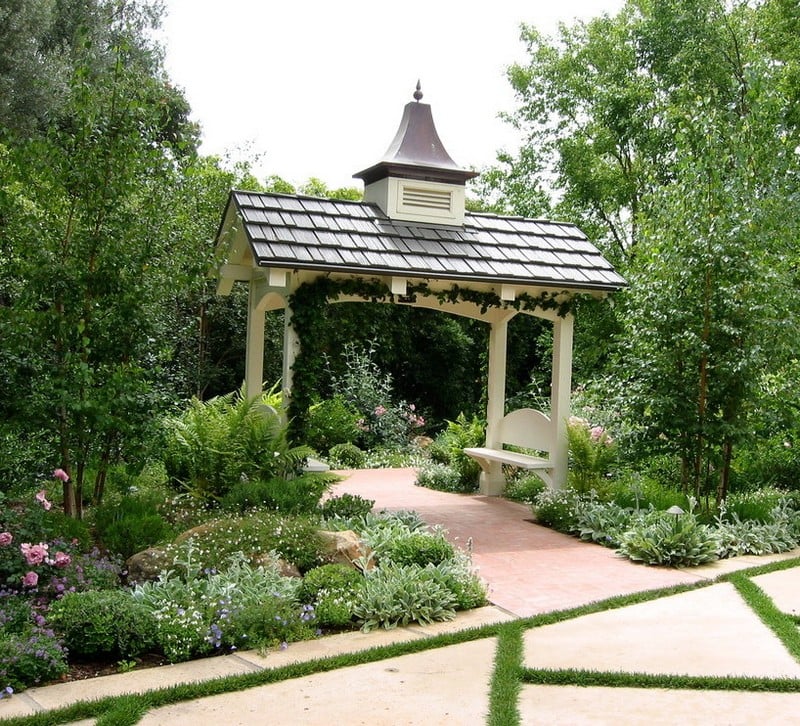 Romantischer Holz Pavillon im Garten -28 Bauarten und Ideen