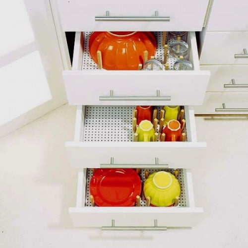 Tricks und Tipps für Organisation der Küchen Schubladen