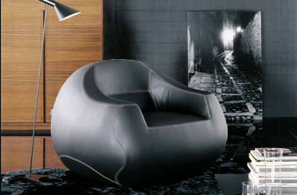  Bubble leather armchair-Marco Boga design armchair 