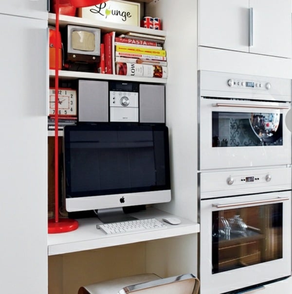 Computer Kitchen set up built-in appliances Computer