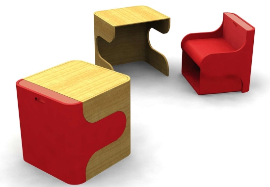 Children's furniture-fitted designer chairs