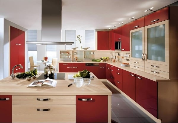 Kitchen Nobilia Design Red Wood Kitchen Cabinets function Design