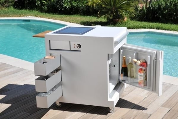mini outdoor kitchen refrigerator trays