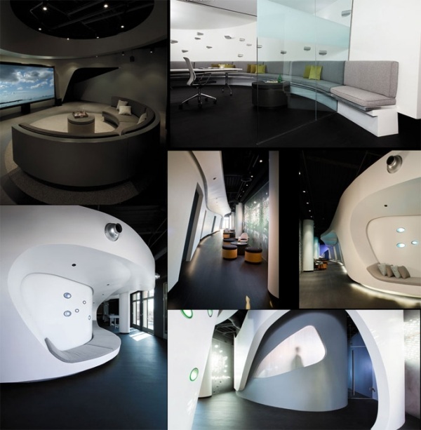 Moving Pictures Company Office Los Angelis futuristic interior 