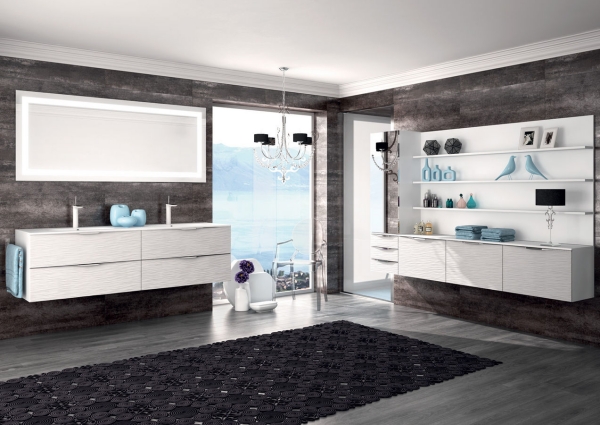 Bathroom Ideas granite wall design white furniture light blue