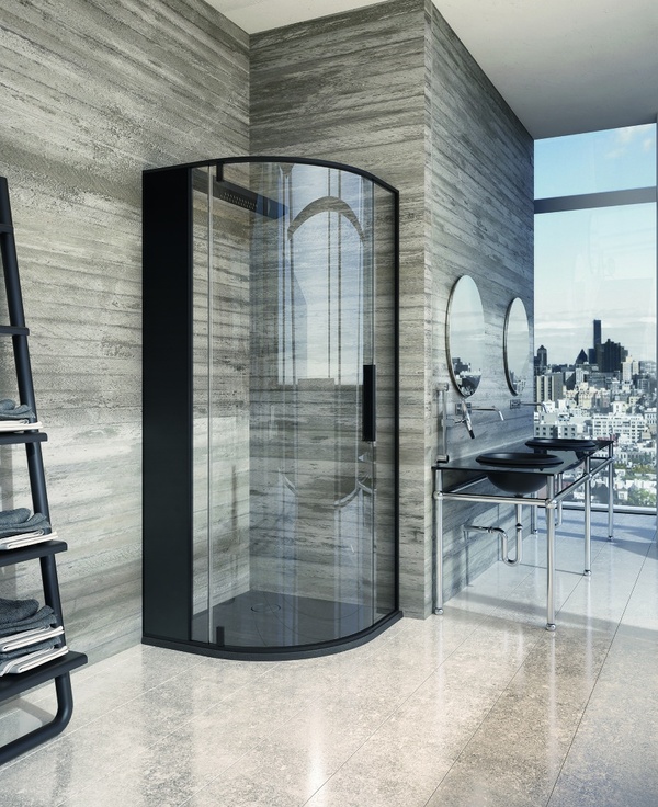 Bathroom Ideas modern bathroom design glass shower black stone wall