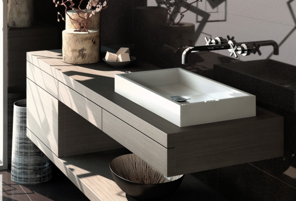 Bathroom Ideas modern sink square wooden cupboard