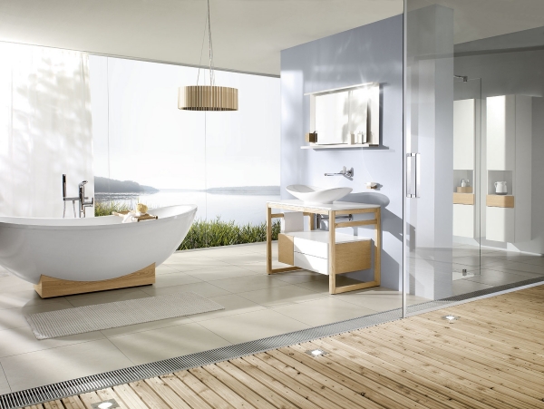 Bathroom Ideas white bright window wood panorama