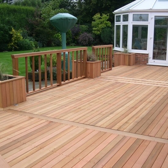 wide Deck Ideas for Terrace Bangkirai wood