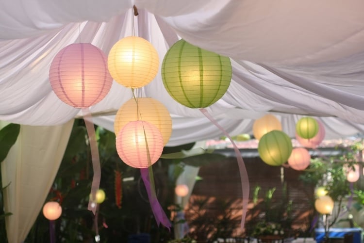 decorating ideas Garden Party Lighting rice paper lamps Tent