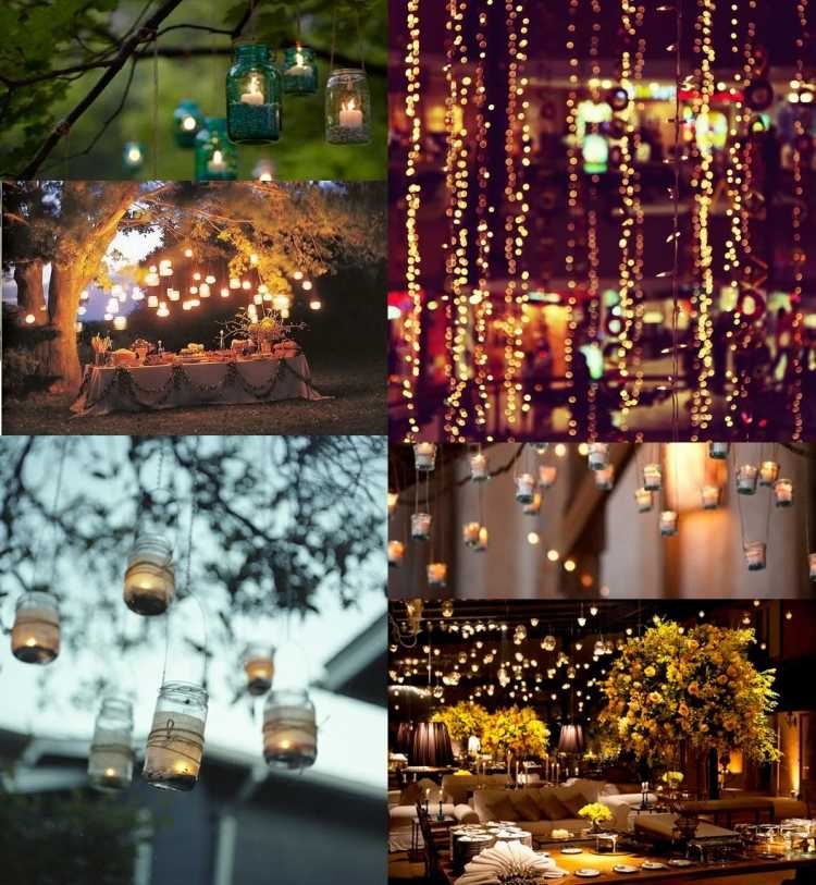 decorating ideas Garden Party Candles lights-Glaser-Baume-hangend