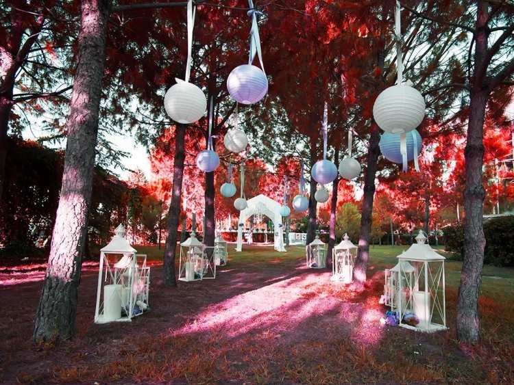 decorating ideas Garden Party White Candle Lantern paper lamps