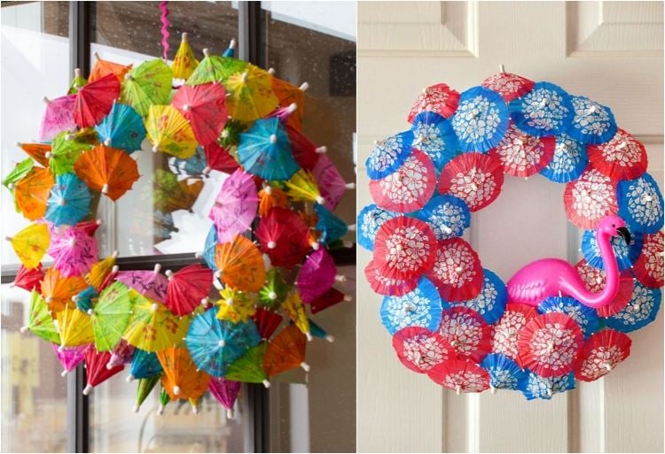 Decorating Ideas-itself-make cocktail umbrellas Wreath garden party