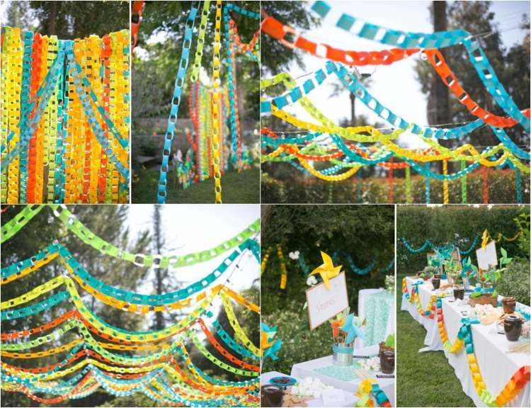 Decorating Ideas-itself-make-garden party colorful paper chains
