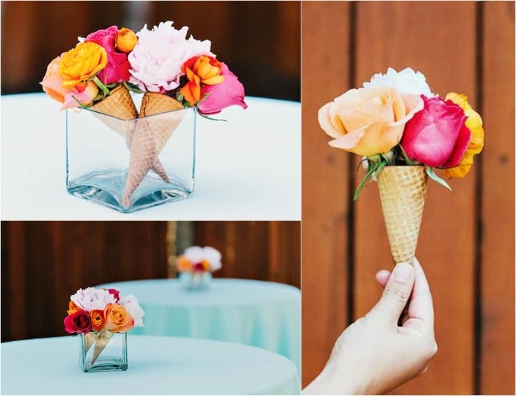 Decorating Ideas-itself-make-garden party Rose ice cream cone