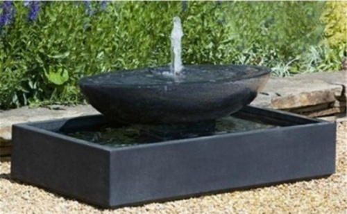 Granite minimalism in design garden fountain
