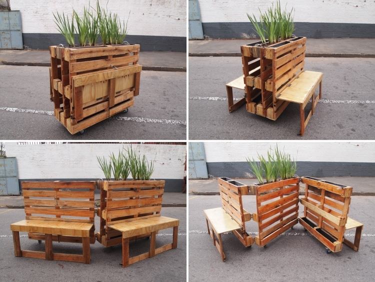 wooden euro-pallets-seat outdoor-garden-folding-pflanzengefaesse