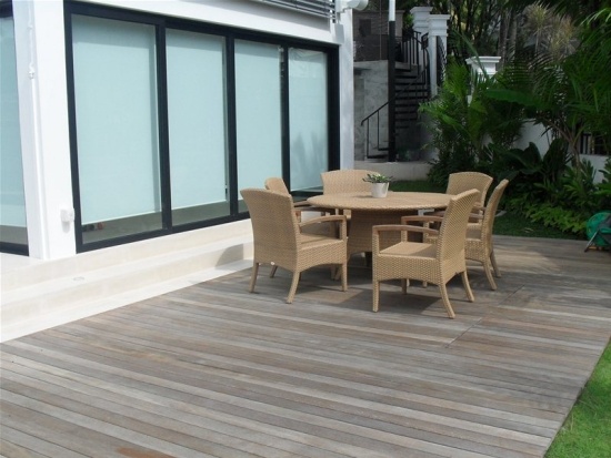 wooden deck simple ideas for Terrace Bangkirai wood