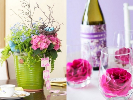 ideas for table decoration mothers day flower motif