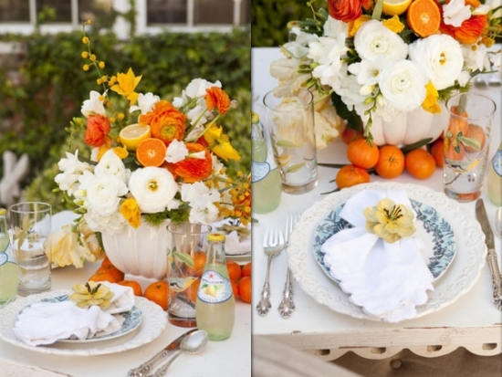 ideas for table decorations for mothers orange Ornament