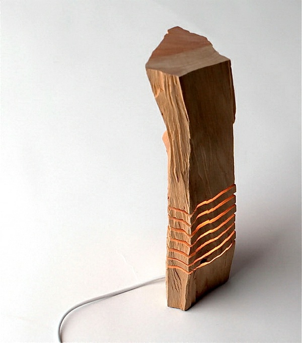 decorative home ideas wooden sculpture lamp