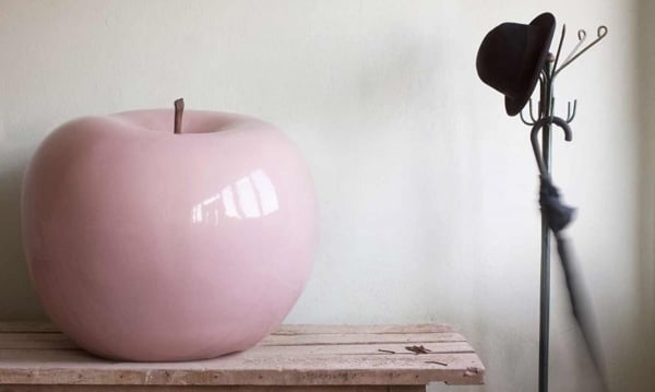 modern apartment pink ceramic apple