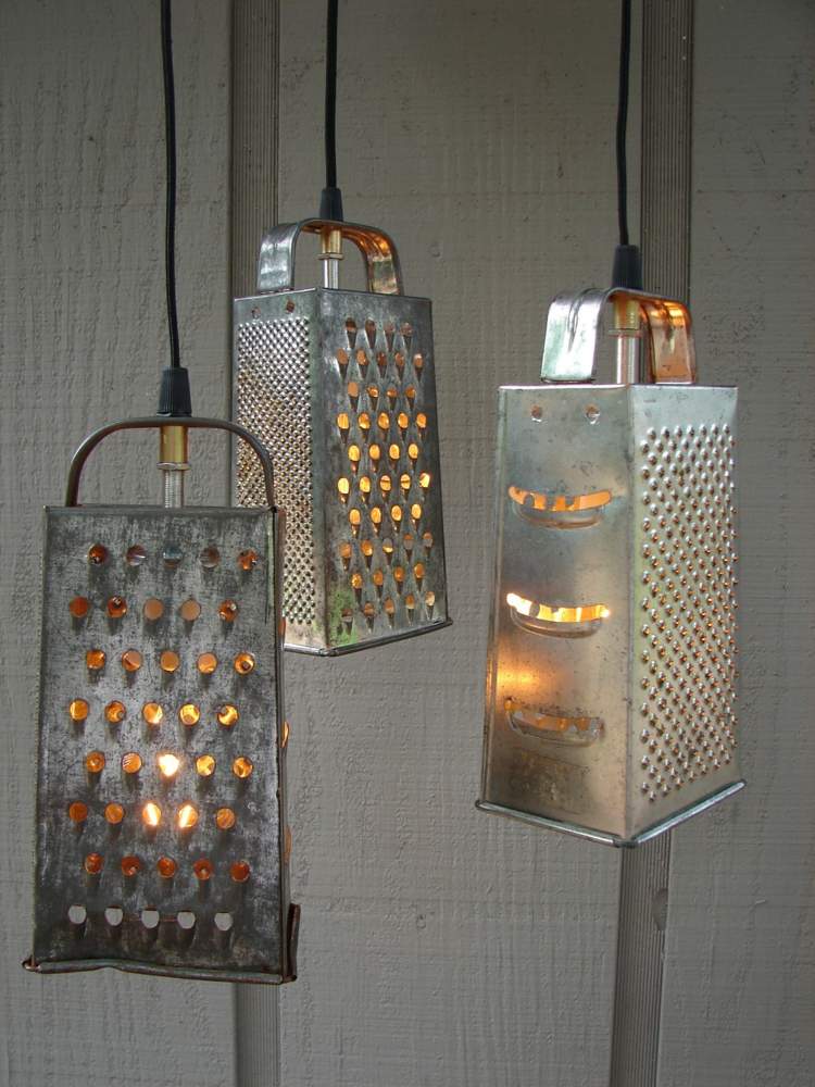 recycling ideas lamp idea metal rasps pendelleuchte