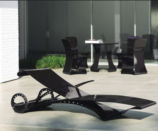 Royal Botania black modern lounge chair designs for patio