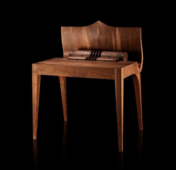 designer desk by Paco Camus fine wood material