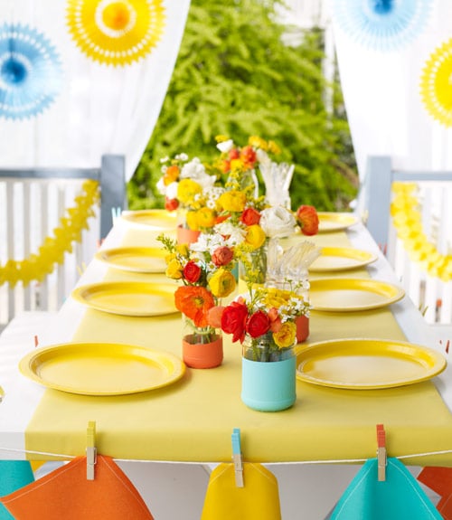  Summer decoration ideas garden party table decoration yellow 