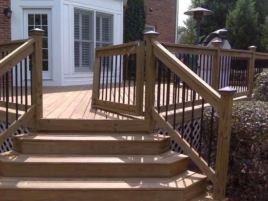 verand -Treppen ideas for terrace bangkirai wood