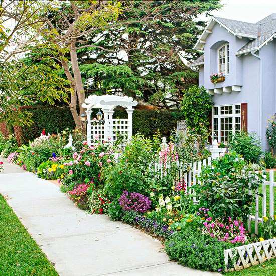  front yard design ideas Plants picket fence white gate 