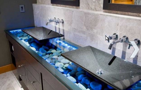 Sink Bathroom boulders as decoration in the interior