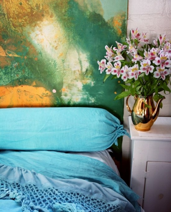 Oil Painting classic bedroom design flower vase