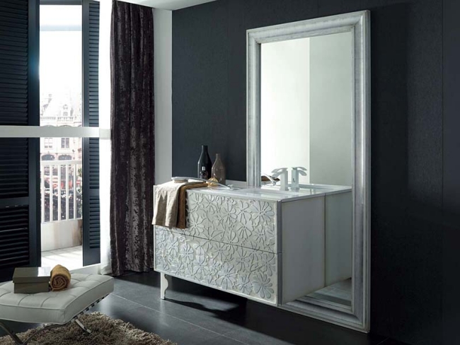  Bathroom modern furniture Gamadecor floral motifs cabinet 