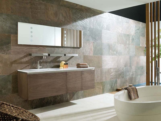  Bathroom furniture wood cabinet Upper cabinet wall tiles 