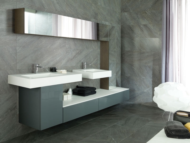 Bathroom Furniture Gamadecor modern geometric shapes gray