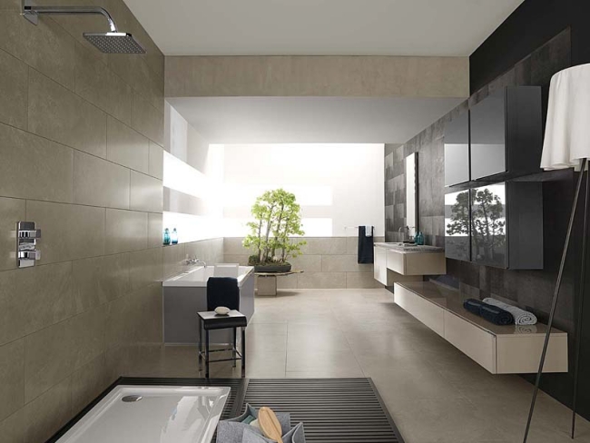  Bathroom Tiles Gamadecor floating cabinets beige 