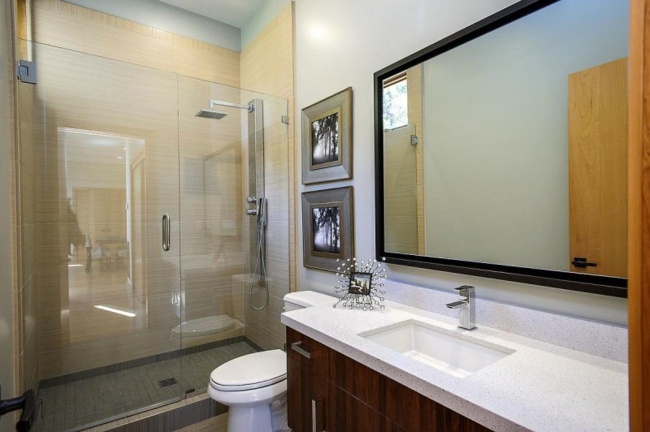  bathroom design shower glass wall mirror 