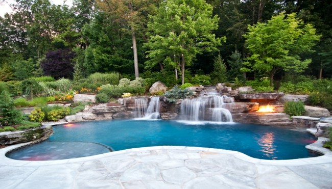 Garden Creating pools fireplace forest shrubs