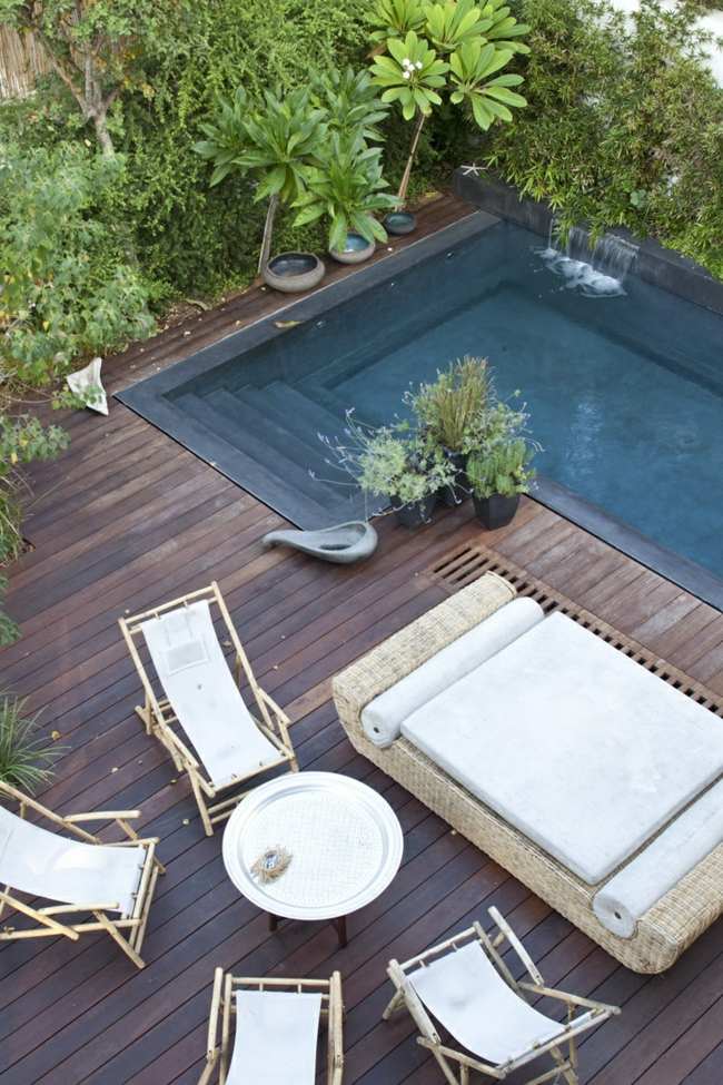 wooden terrace swimming pond Creating Garden