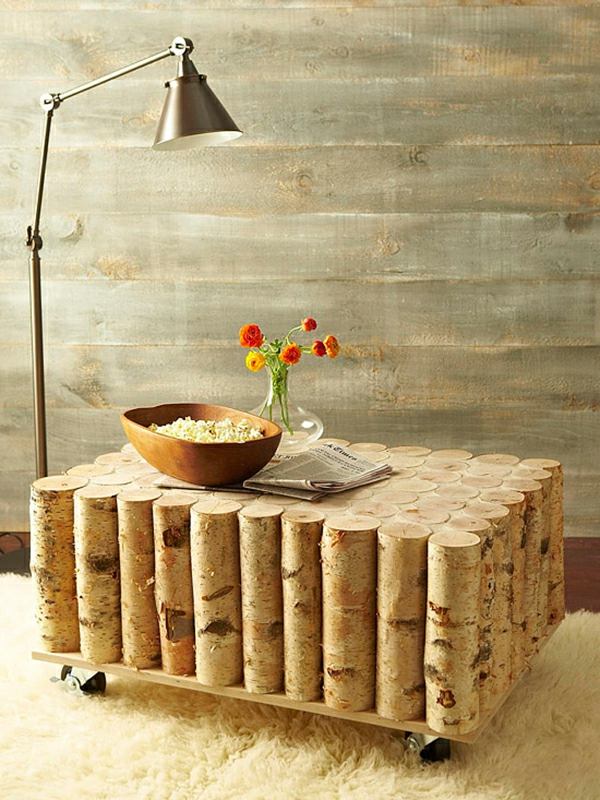 table tree trunk original furniture home country style