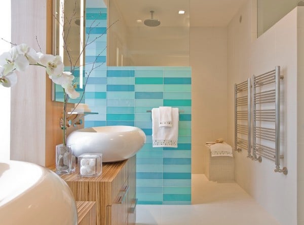 Bathroom Tile free wall panels glass wooden cabinet