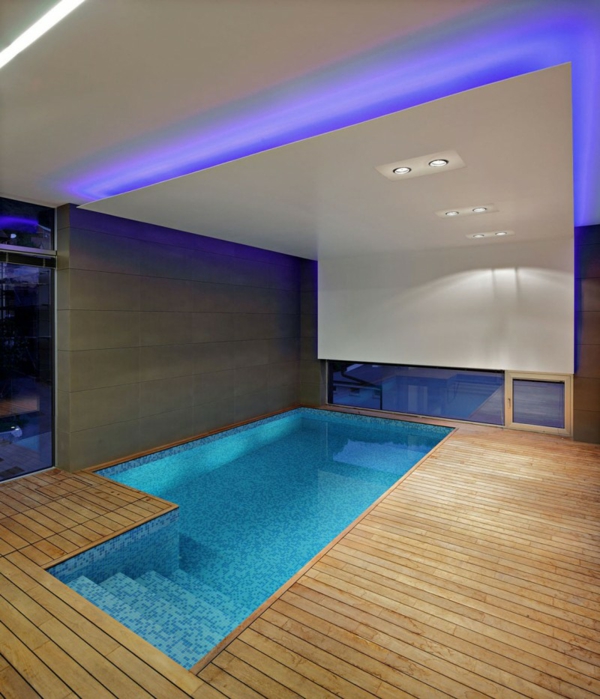 Pool lighting LED modern house Croatia vacation