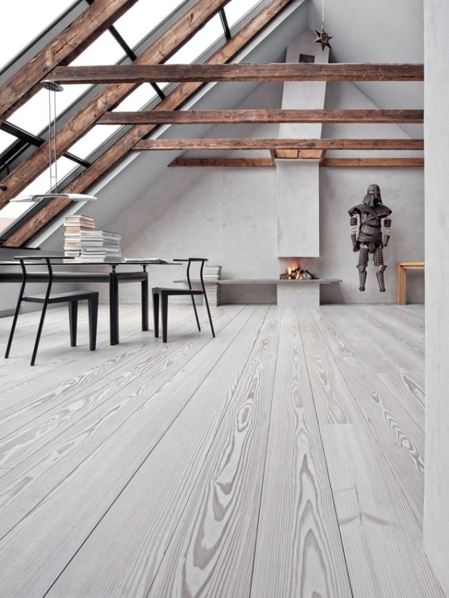 dachfeschoss interior flooring wood Dinesen