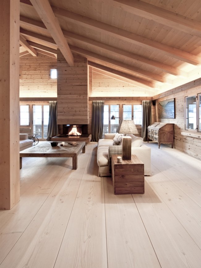 sloping wooden roof Flooring wood from Dinesen