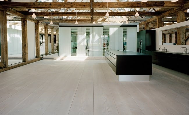 spacious kitchen flooring wood Dinesen
