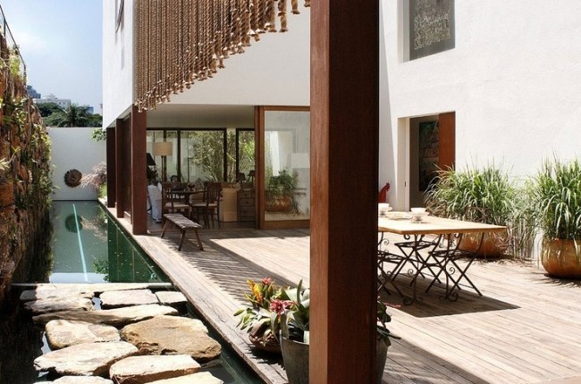 courtyard design ideas for patios pool stone sunny