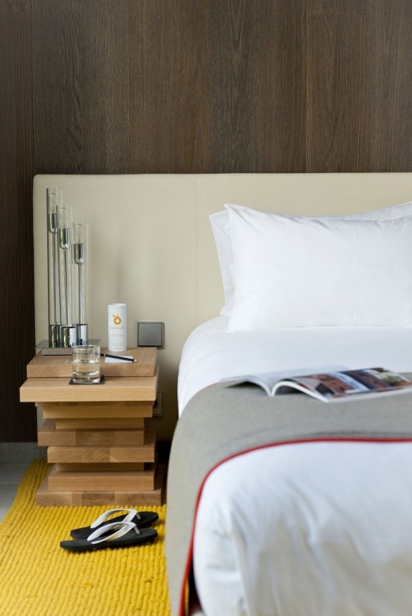  Hotel Sezz Saint Tropez suites Design bedside table wood 