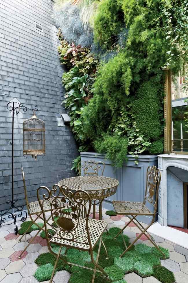 terrace turf form tiles Iron Furniture Vertical greening